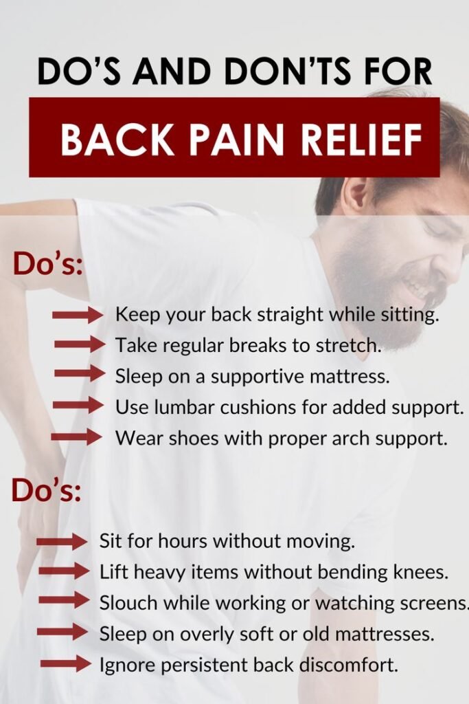 Do’s and Don’ts for Back Pain Relief Tips