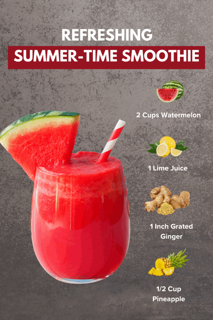 Refreshing Summer-Time Smoothie With Watermelon & Lime
