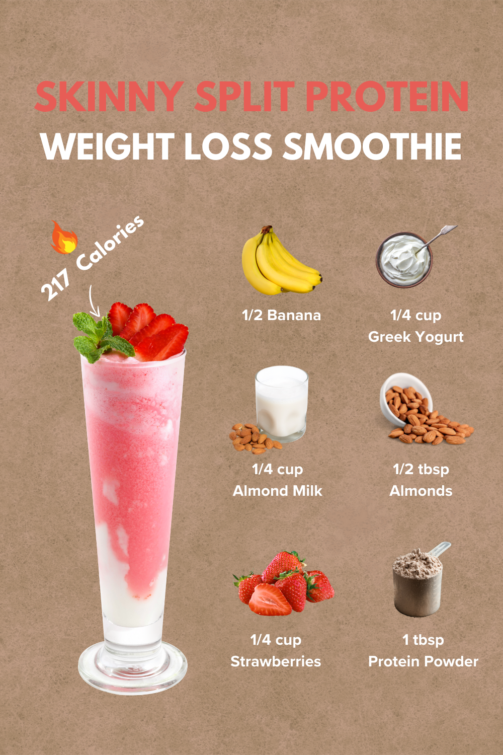 Skinny Split Protein Weight Loss Smoothie Recipe (217 Cal)