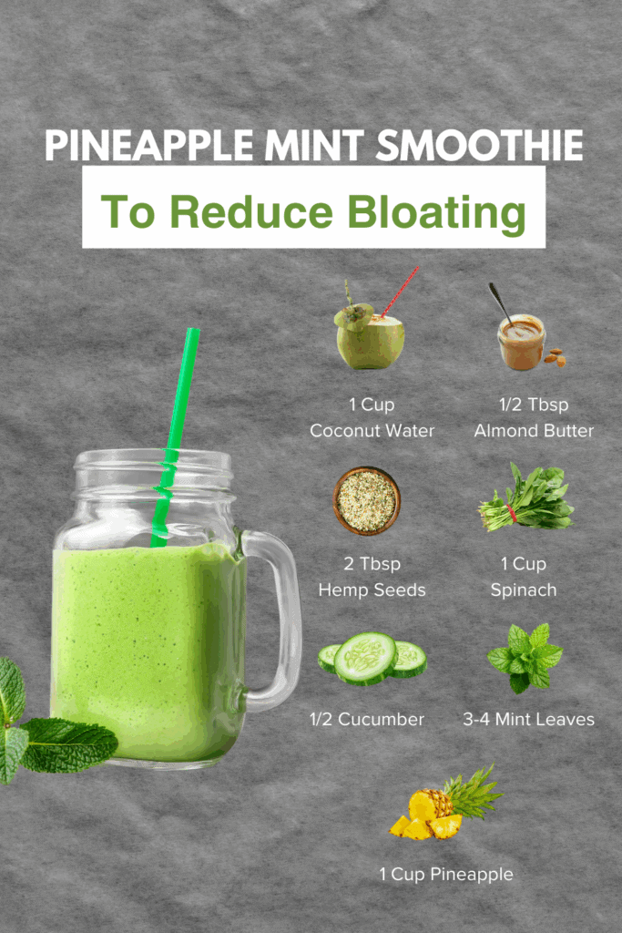 Pineapple Mint Smoothie to Reduce Bloating Naturally
