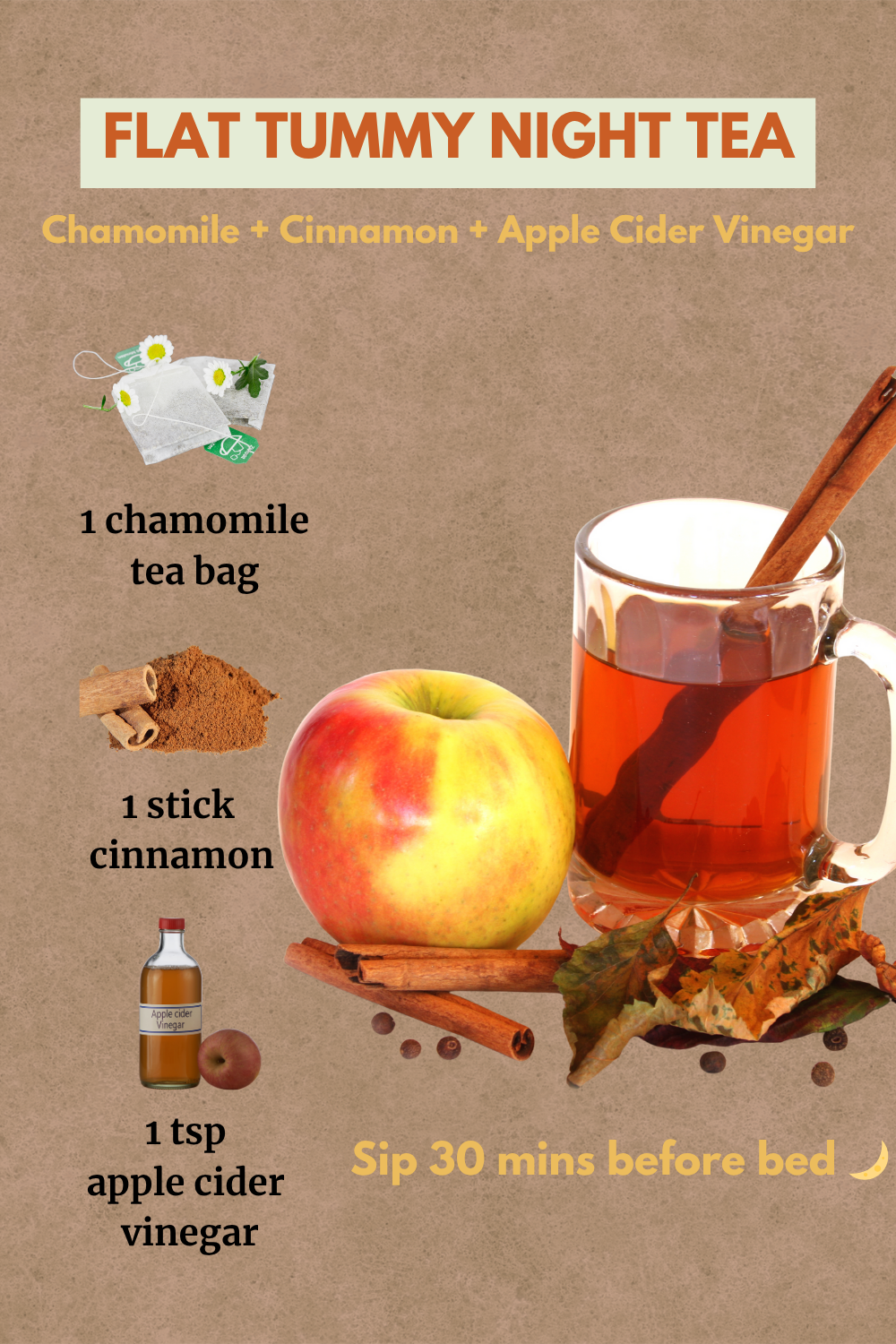 Flat Tummy Night Tea Recipe for Digestion & Belly Bloat